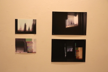 Clockwise from top left: "Blemish #1" (2011), "Mimed Blemish #1" (2011), "Mimed Blemish #5" (2011), "Blemish #5" (2011)